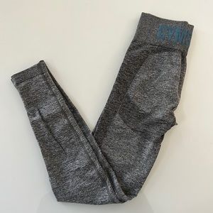 Gymshark Flex Gray and Teal Legging, size small, workout legging pant